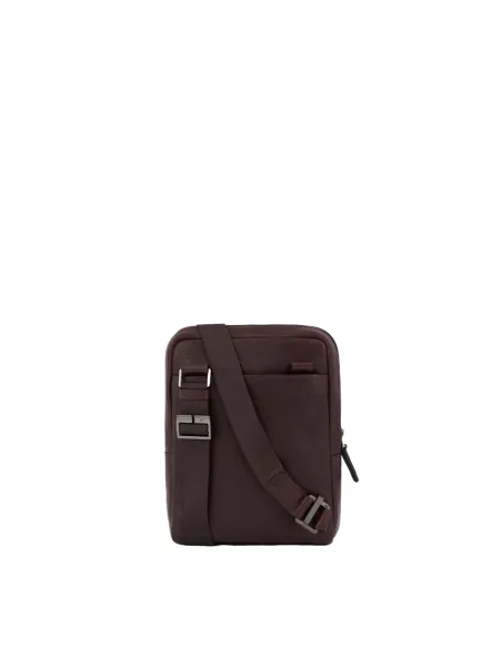 Leder-Umhängetasche mit iPad®mini-Fach Piquadro Ray, Dunkelbraun