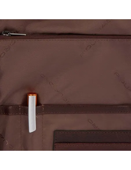 Borsello piccolo in pelle a due scomparti Piquadro Paavo Testa di moro