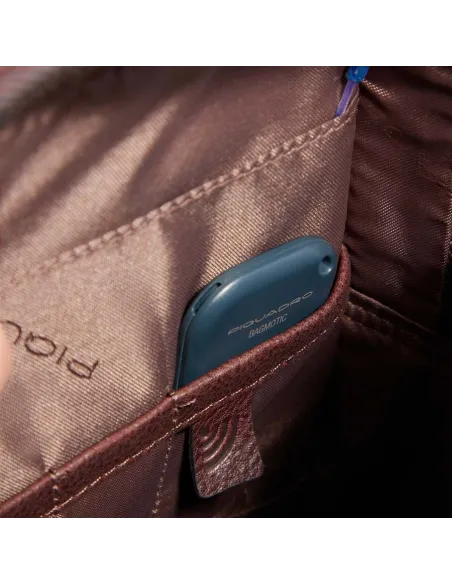 Borsello piccolo in pelle a due scomparti Piquadro Paavo Testa di moro