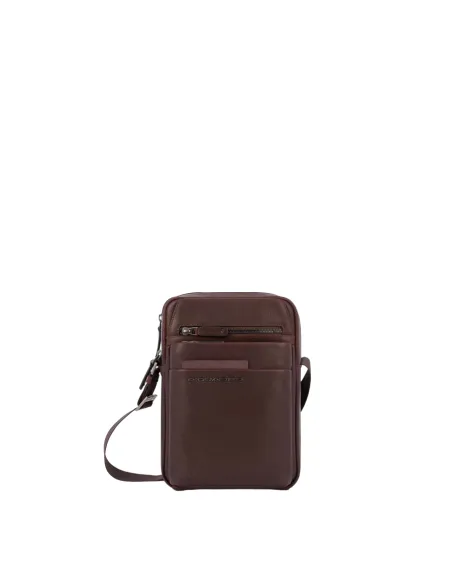 Borsello piccolo in pelle a due scomparti Piquadro Paavo Testa di moro