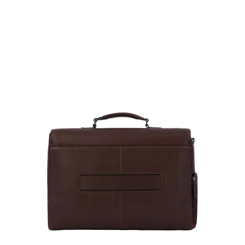 Cartella in pelle con un manico Piquadro Paavo marrone scuro 2