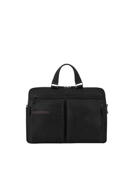 Piquadro Paavo laptop bag with iPad®Pro 12,9" compartment, two dividers, black
