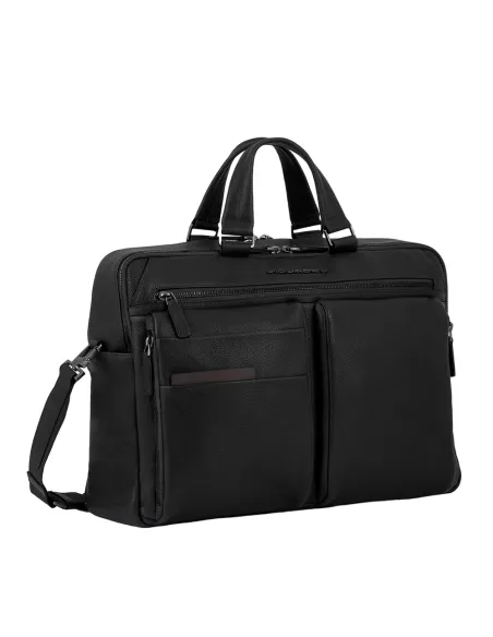 Piquadro Paavo laptop bag with iPad®Pro 12,9" compartment, two dividers, black