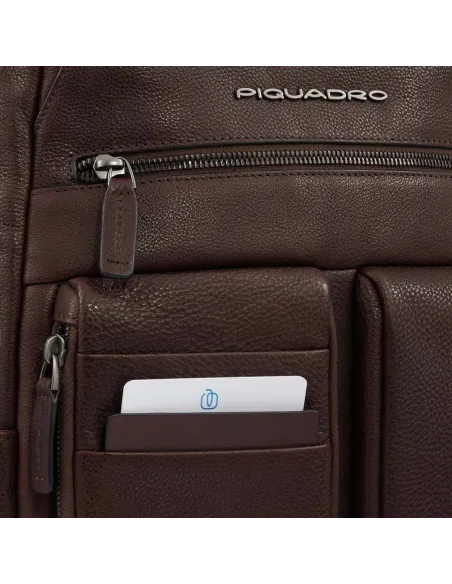 Zaino in pelle porta computer e porta iPad® Piquadro Paavo blu