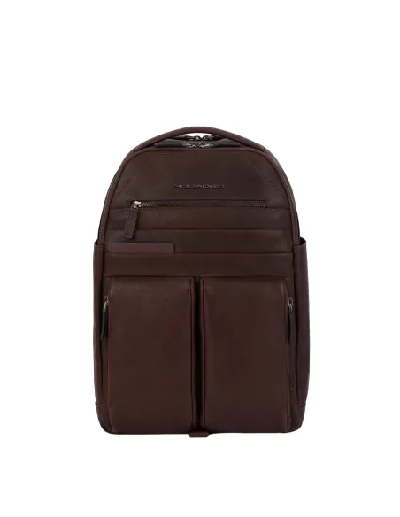 Piquadro Paavo Laptop and iPad® backpack with adjustable sternum strap, dark brown