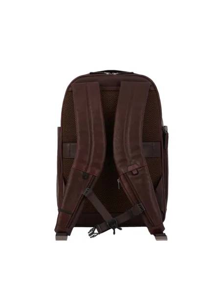 Piquadro Paavo Laptop and iPad® backpack with adjustable sternum strap, dark brown