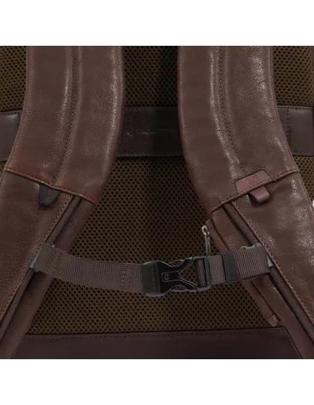 Zaino Porta computer in pelle Piquadro Paavo Testa di moro