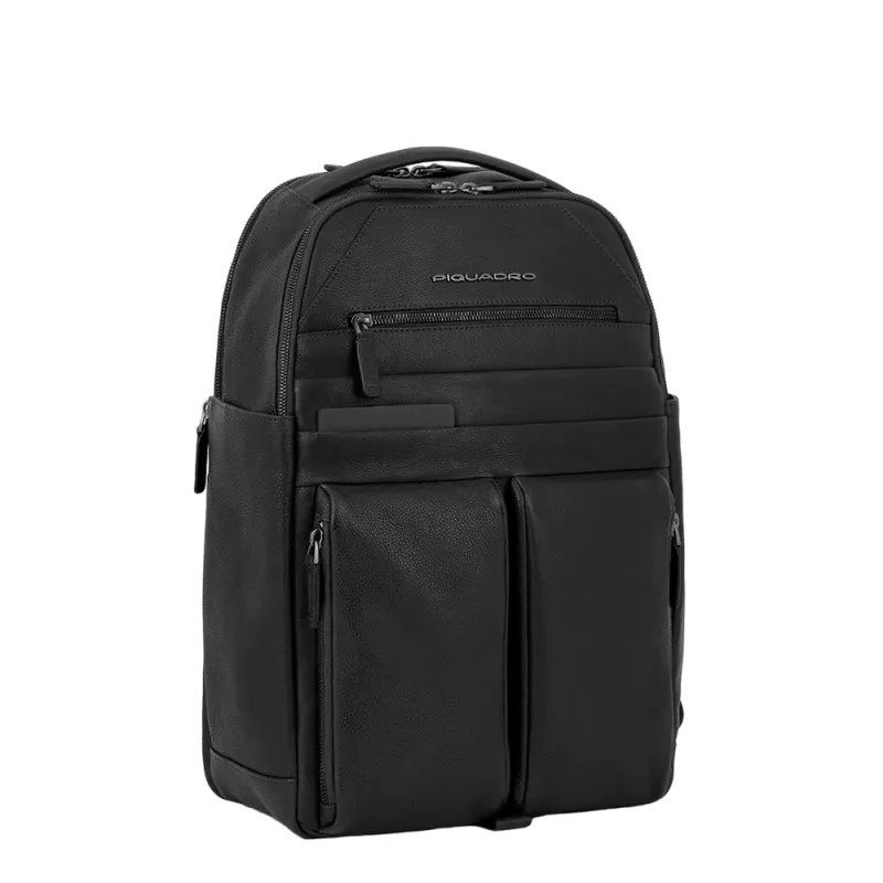 Zaino Porta computer in pelle Piquadro Paavo nero 2
