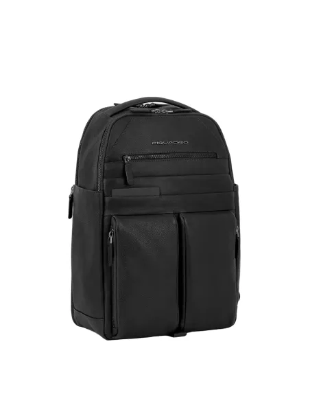 Laptop-Rucksack mit iPad®-Fach und verstellbarem Brustgurt Piquadro Paavo, schwarz