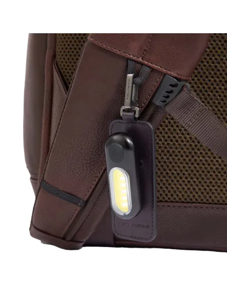 Zaino Porta computer in pelle Piquadro Paavo verde