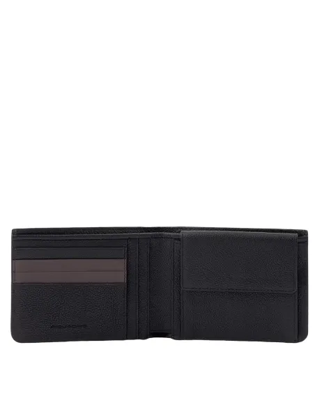 Geldbörse Herren mit Münzfach und RFID-Blocker Piquadro Paavo, schwarz