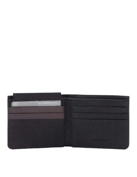 Portafoglio uomo piccolo con porta documenti rimovibile Piquadro Paavo nero