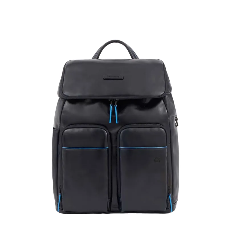 Zaino in pelle Piquadro Blue Square Revamp blu