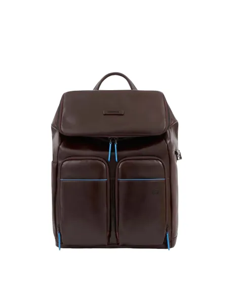 Piquadro Blue Squre Revamp Computer backpack with iPad® compartment, RFID anti-fraud protection, dark brown