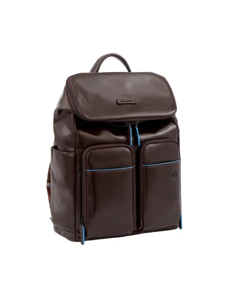 Piquadro Blue Squre Revamp Computer backpack with iPad® compartment, RFID anti-fraud protection, dark brown