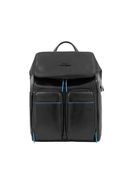 Laptop-Rucksack mit iPad®-Fach, RFID-Blocker Piquadro Blue Squre Revamp, schwarz
