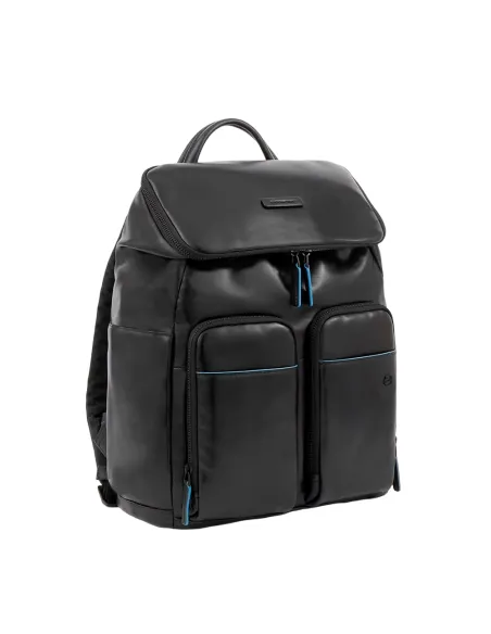 Piquadro Blue Squre Revamp Computer backpack with iPad® compartment, RFID anti-fraud protection, black