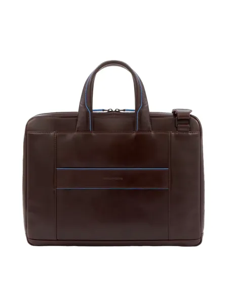 Schmale Laptoptasche mit iPad®-Fach Piquadro Blue Square Revamp, Dunkelbraun