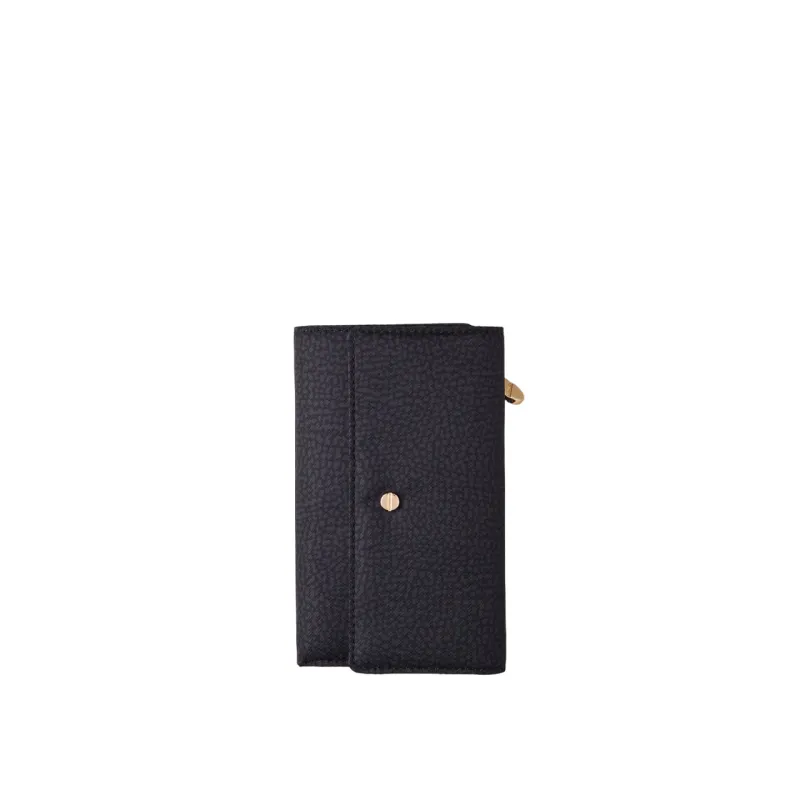 Borbonese Women's wallet with flap opening, dark black 2