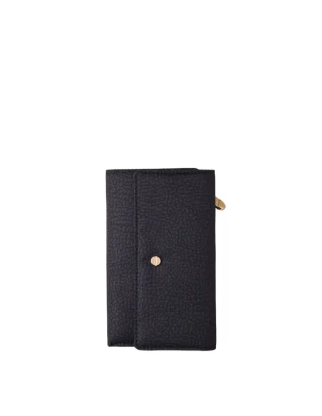 Portafogli con patta Borbonese dark black
