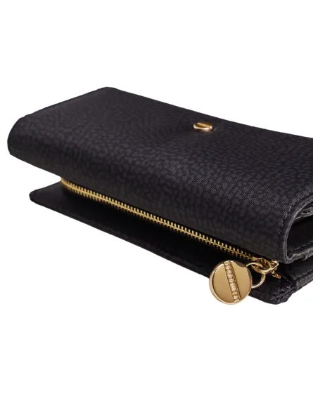 Borbonese Damenbrieftasche mit Klappenöffnung, dark black