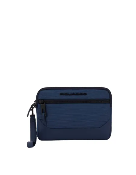 Pochette sottile con manico Piquadro Gio blu