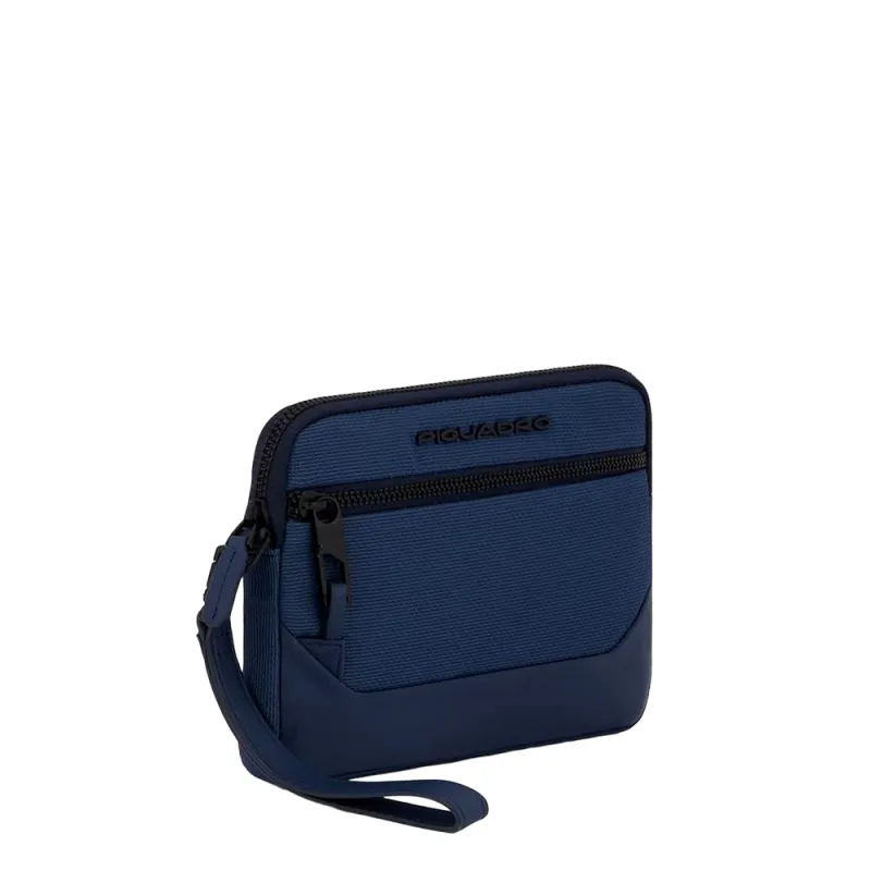 Pochette sottile con manico Piquadro Gio blu 2