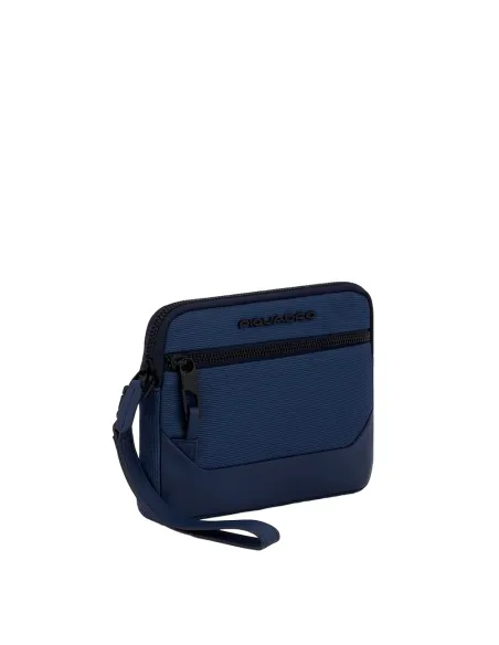 Pochette sottile con manico Piquadro Gio blu