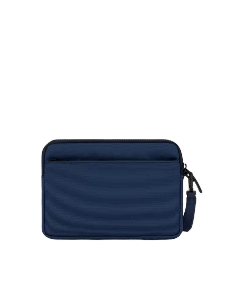 Pochette Tasche aus rezykliertem Stoff mit Kreditkartenfächern Piquadro Gio, blau