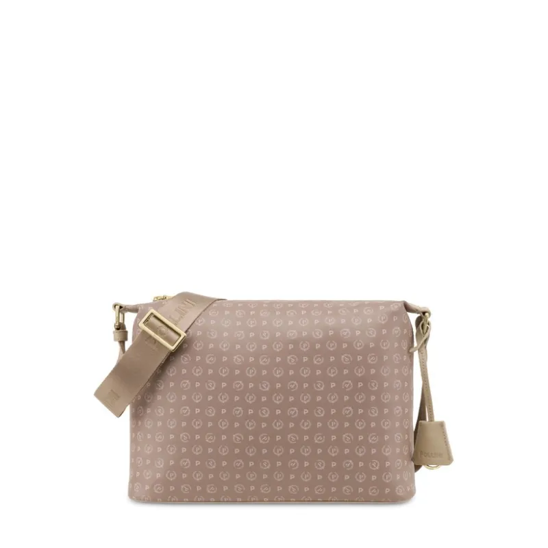 Pollini fabric and leather women's shoulder bag