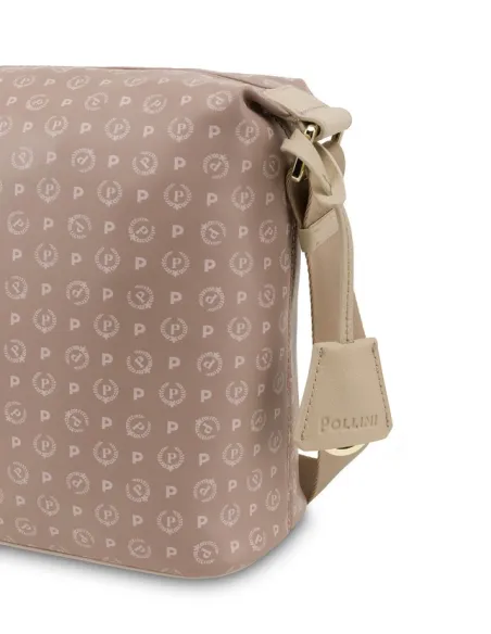 Borsa Pollini in tessuto e pelle con tracolla regolabile