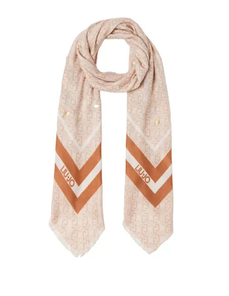 Liu Jo Jacquard-Logo-Schal, beige