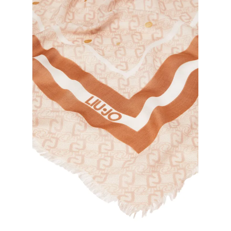 Liu Jo Jacquard-Logo-Schal, beige 2