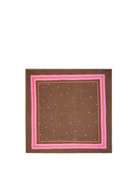 Foulard con logo jacquard Liu Jo marrone