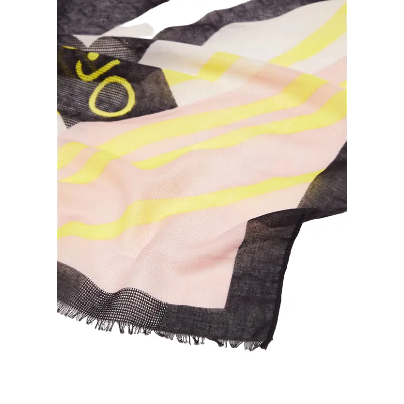 Stola Liu Jo con logo jacquard nera 2