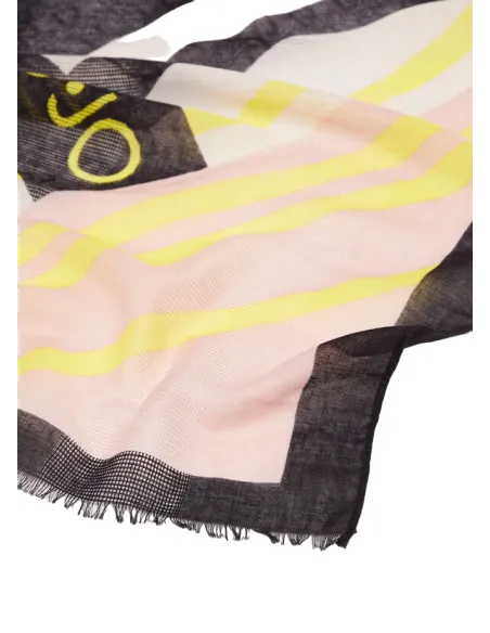 Stola Liu Jo con logo jacquard nera