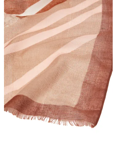 Stola Liu Jo con logo jacquard marrone