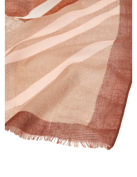 Stola Liu Jo con logo jacquard marrone