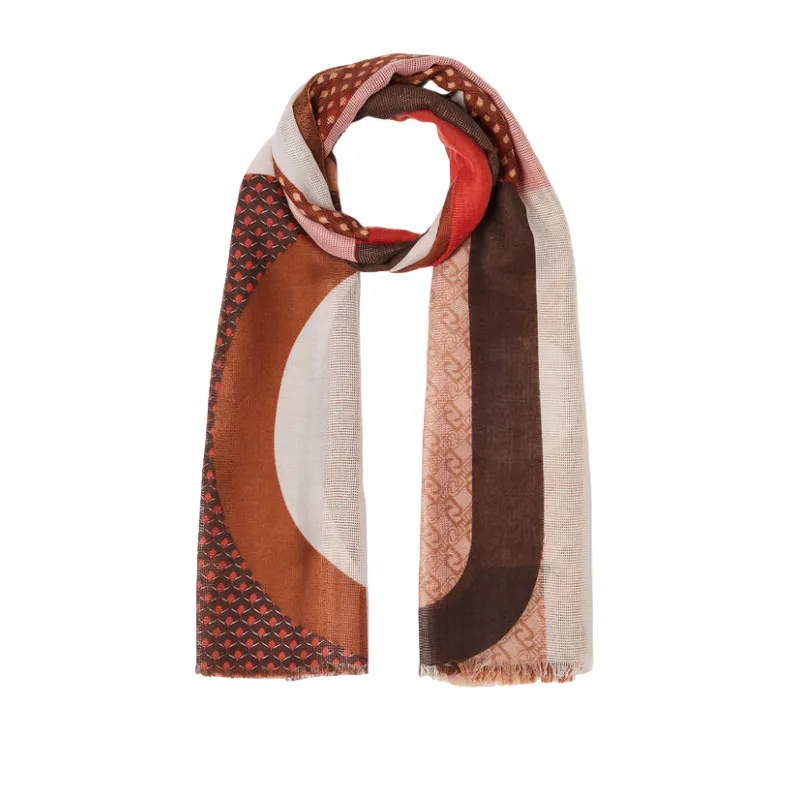 Foulard Liu Jo con stampa geometrica marrone