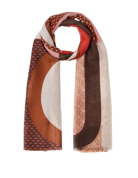 Liu Jo scarf with geometric print, brown