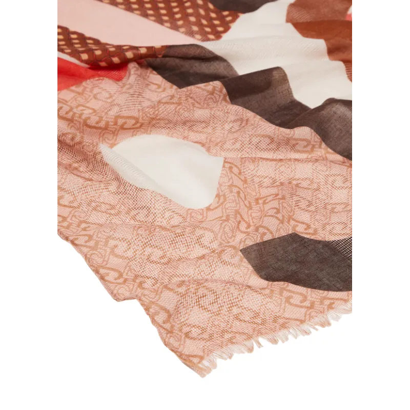 Foulard Liu Jo con stampa geometrica marrone 2