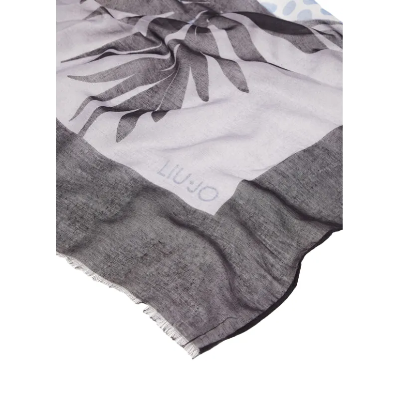 Liu Jo Schal mit tropischem Print, schwarz 2
