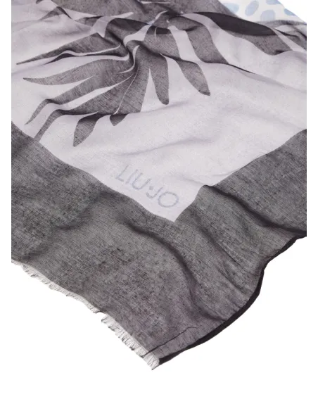 Liu Jo scarf with tropical print, black