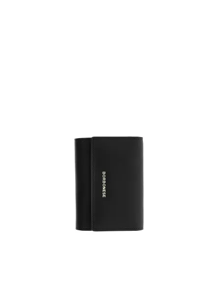 Borbonese mittlere Leder Geldbörse für Damen, schwarz