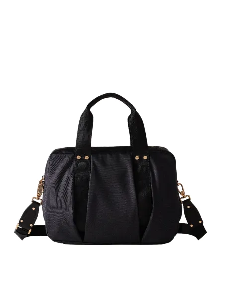 Borbonese Tasche mit zwei Henkeln, schwarz