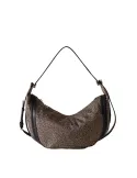 Borbonese women's bag with adjustable, removable shoulder strap, OP Naturale-Nero