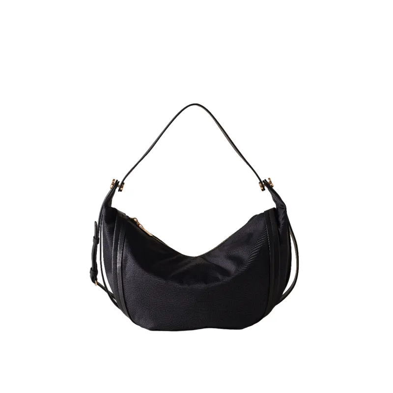 Borsa a spalla media Borbonese New Orbit Nera