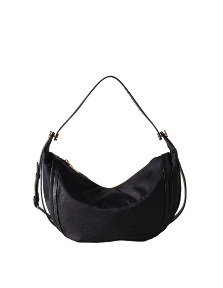 Borbonese women's bag with adjustable, removable shoulder strap, black