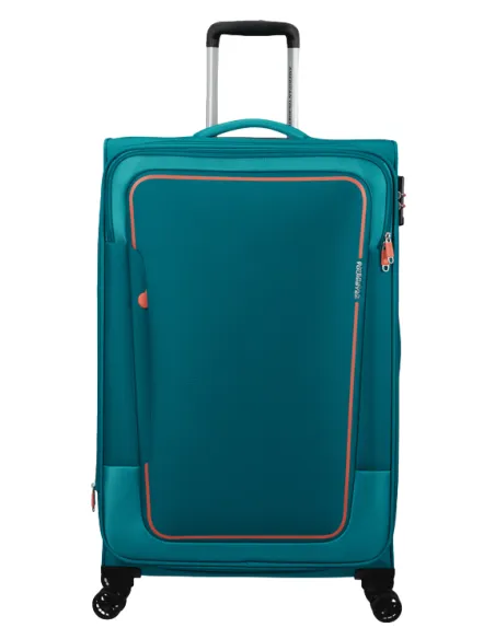 American Tourister Pulsonic large expandable trolley, Stone Teal
