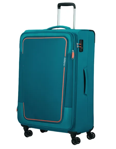 American Tourister Pulsonic large expandable trolley, Stone Teal